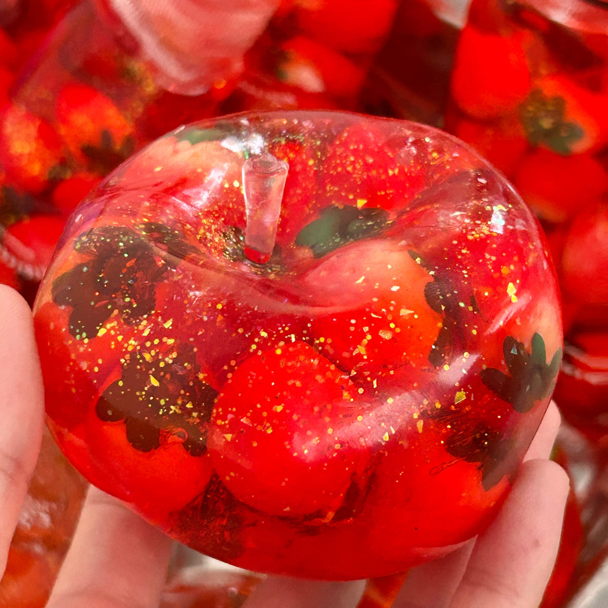 Strawberry Glitter Apple Squishy